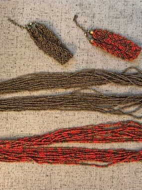 Multi-Strand Beaded Necklace Set with matching bracelets! Gorgeous bohemian vibe